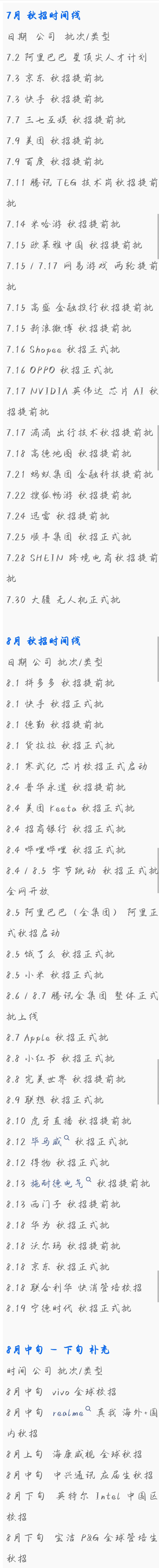 秋招时间线